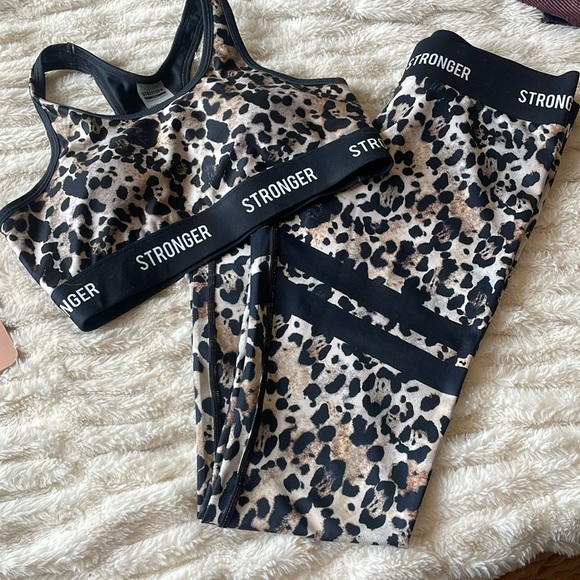 stronger Other - Stronger Workout set top size small, bottoms size medium
